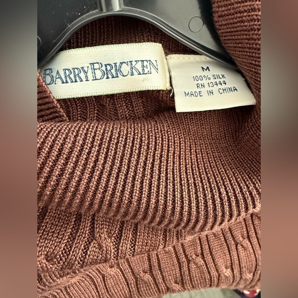 Barry Bricken Vintage Silk Cableknit Swester Size M - Picture 4 of 4